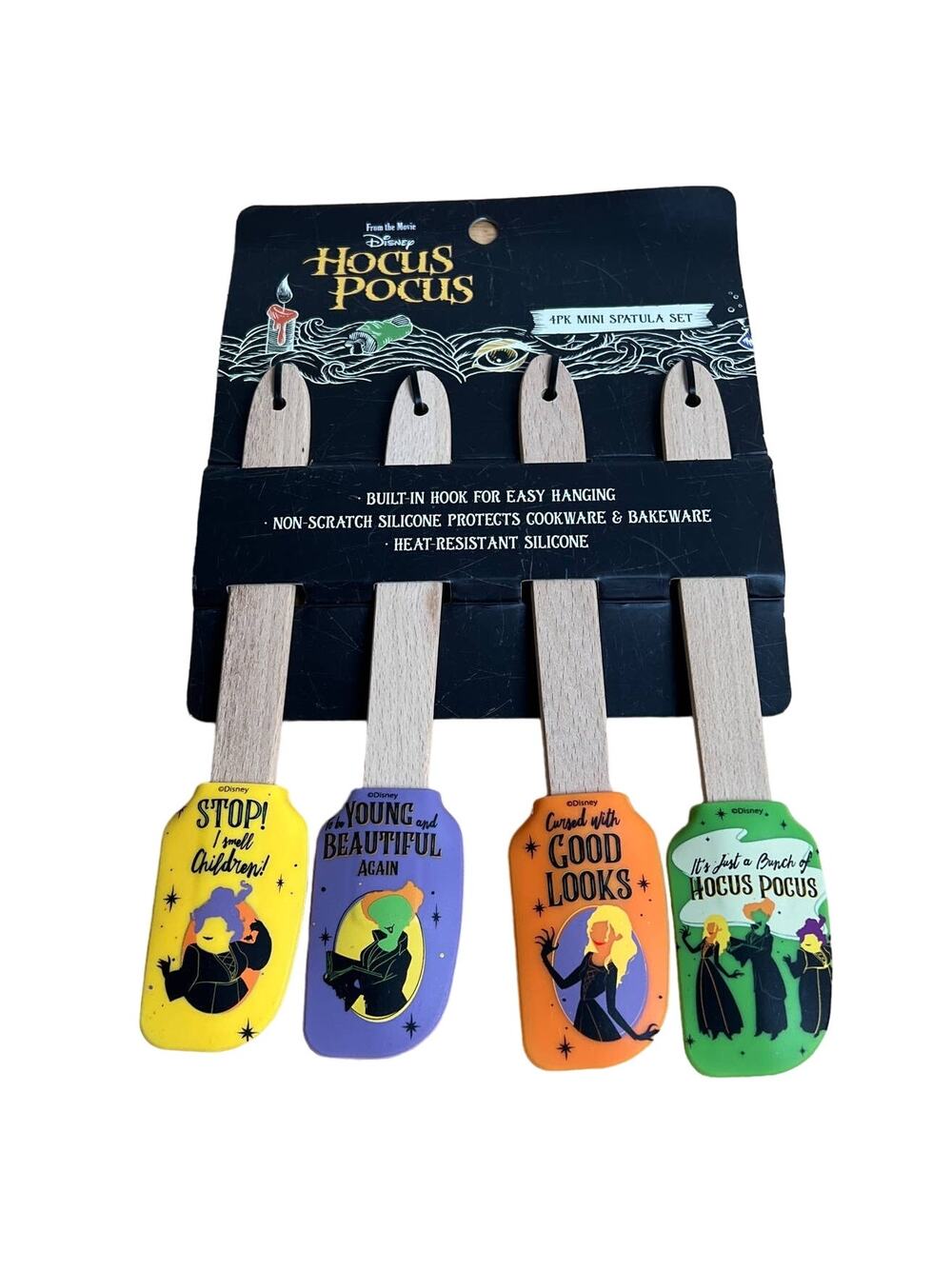 Disney Hocus Pocus 4 Pack Mini Silicone Kitchen Spatula Set - NWT